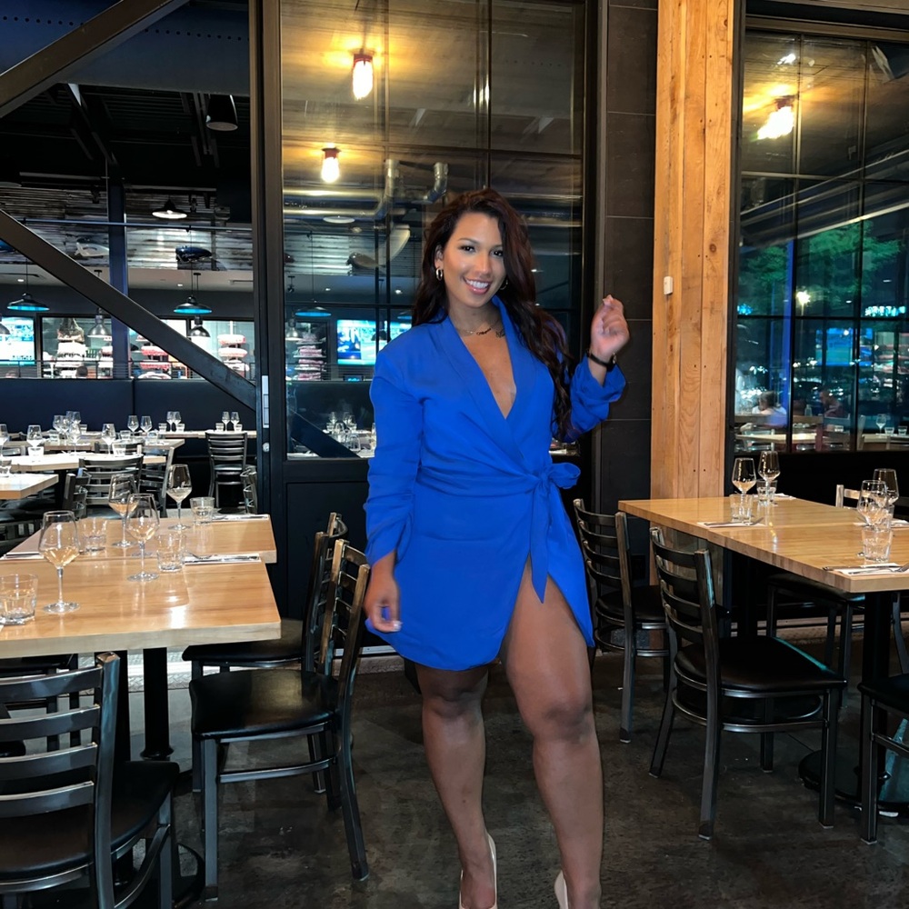 Vibrant Blue Wrap Dress